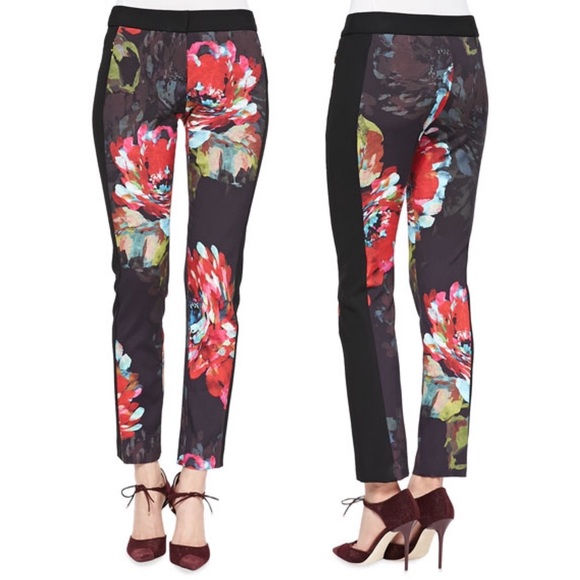 TRINA TURK floral print Frea slim pants - Picture 1 of 12